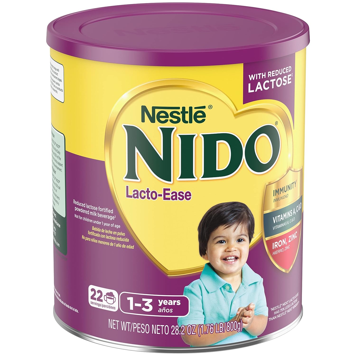 Nestle NIDO Lacto-Ease Toddler Powdered Milk Beverage - 28.2 Oz Canister - Toddler Drink Mix (Pack of 4) - Image 9